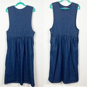 Vintage American Eagle For Her 100% Cotton MIDI Dress Denim Made in USA Size L